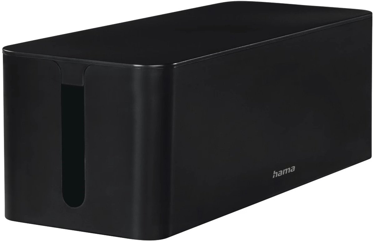 Hama 00221012 Kabelbox Plast Svart (L x B x H) 15.6 x 4 x 13.5 cm 1 st