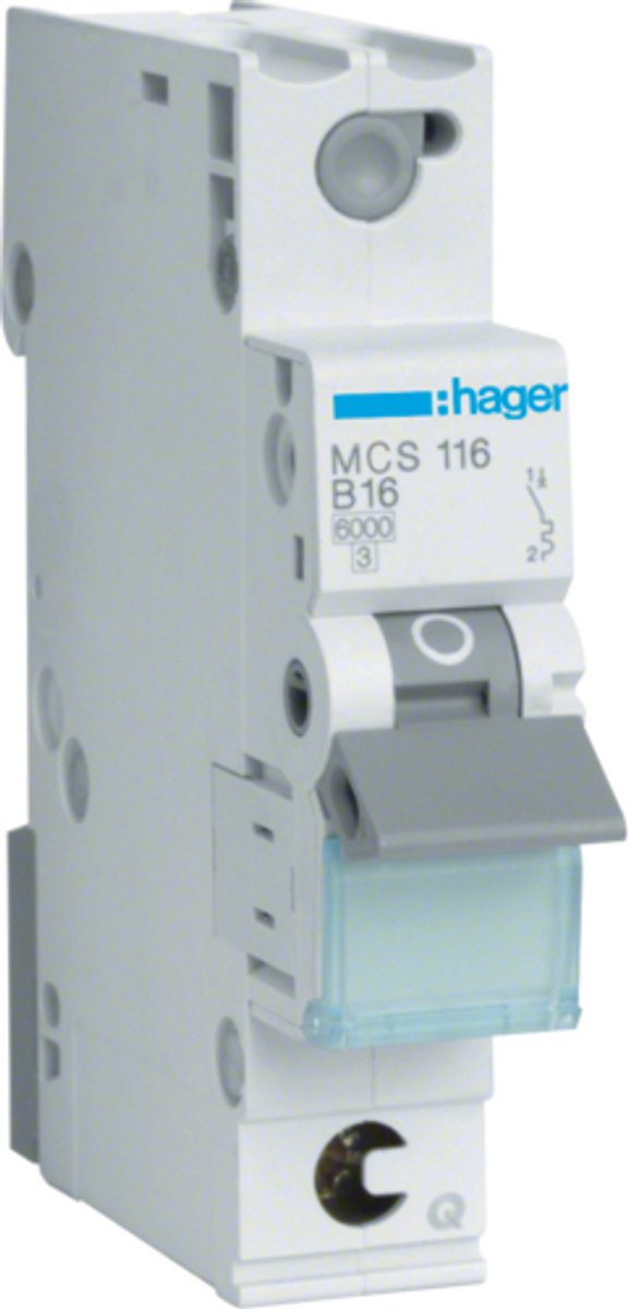 Hager MCS116 MCS116 Automatsäkring 1 fasig 16 A 230 V, 400 V