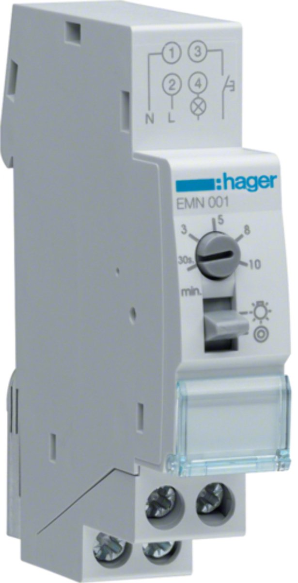 Hager EMN001 Trappautomat DIN-skena 230 V