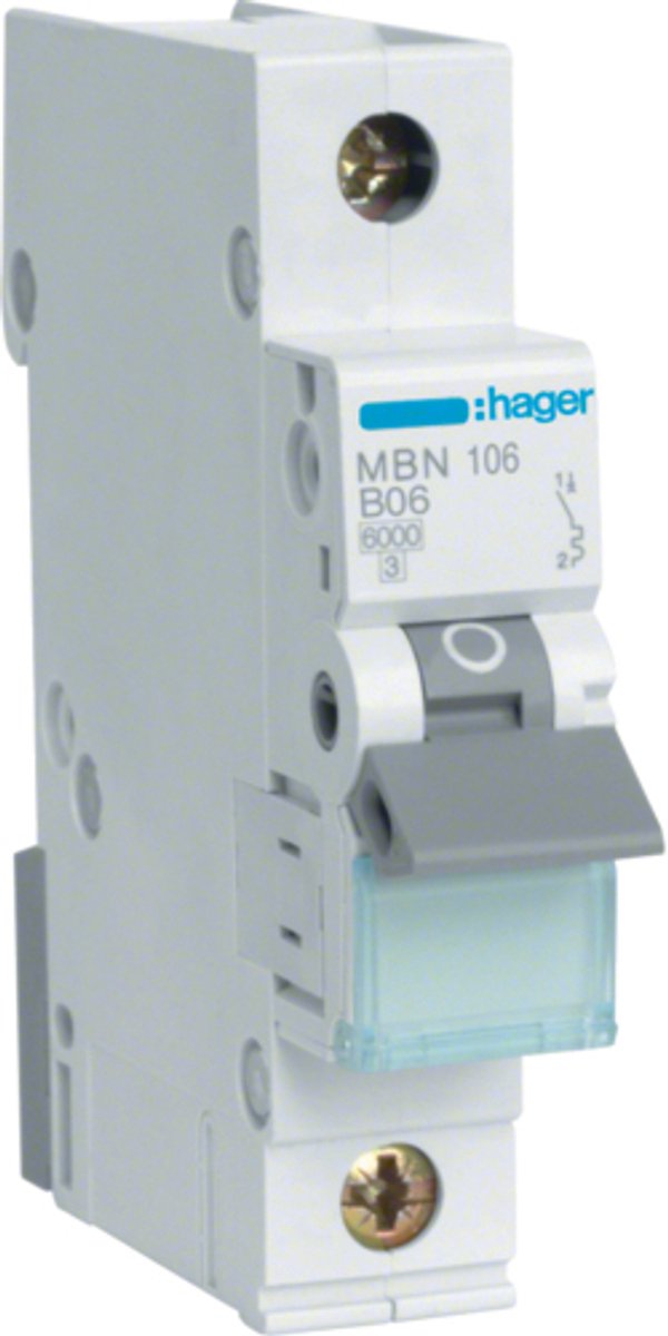 Hager MBN106 MBN106 Automatsäkring 1 fasig 6 A 230 V, 400 V