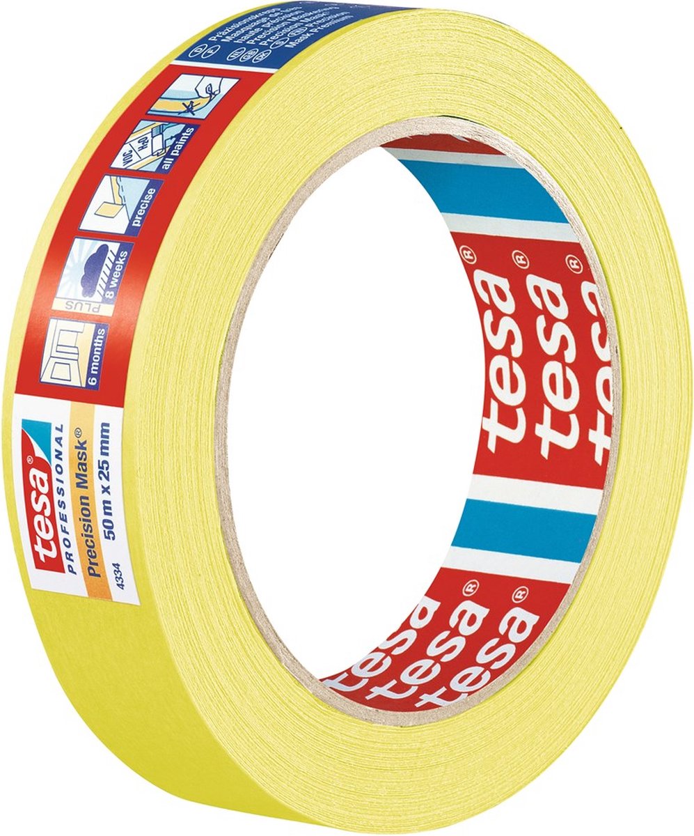 tesa PRECISION 04334-00003-00 Maskeringstejp Precisionskrepp® Gul (L x B) 50 m x 38 mm 1 st