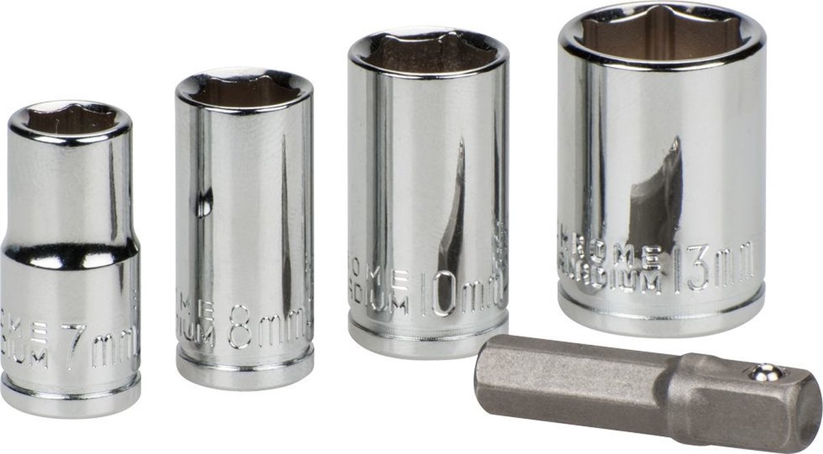 kwb 105000 Hylsnyckelinsats 7 mm, 8 mm, 10 mm, 13 mm Drivning 1/4 5 st