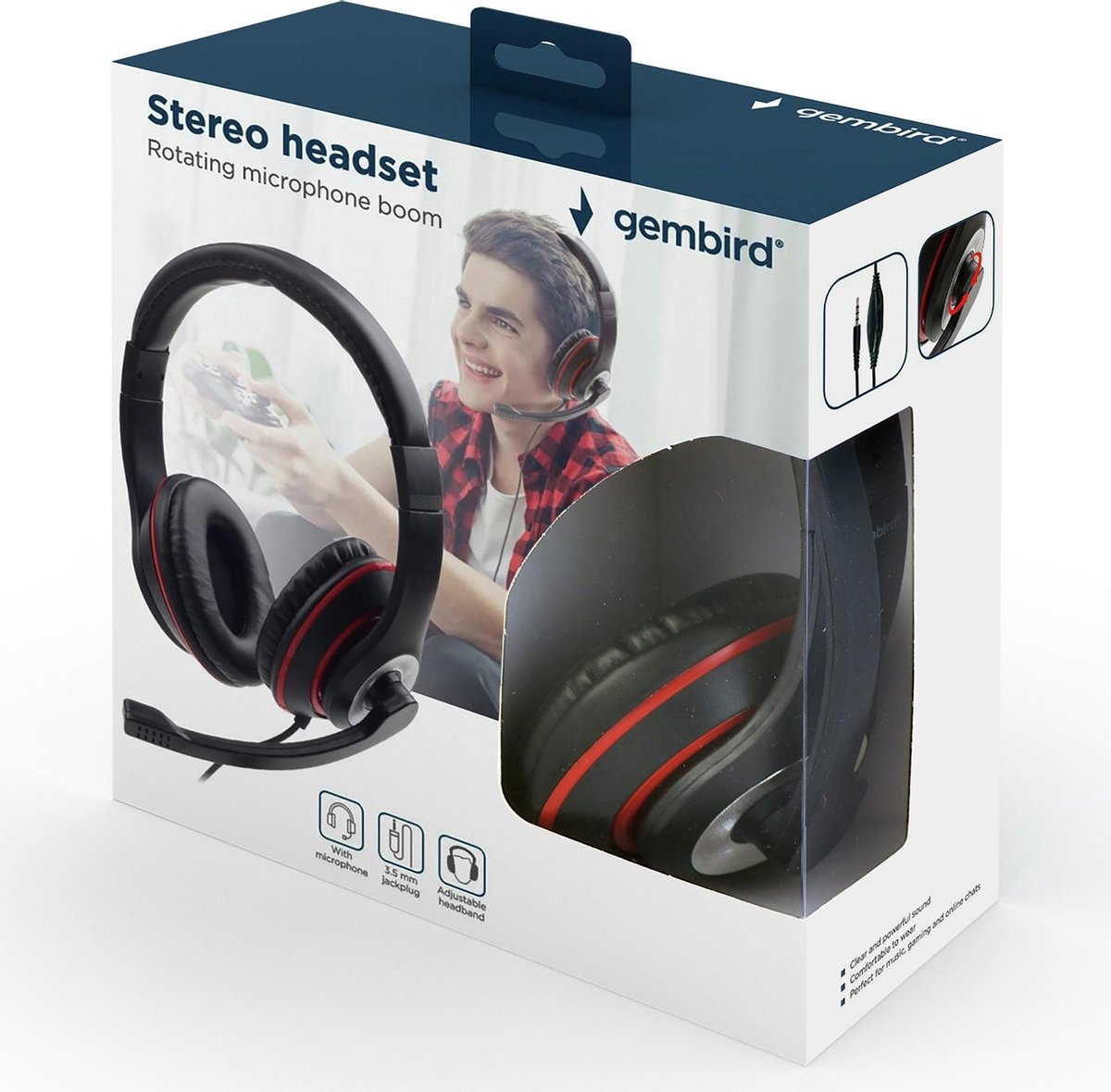 Gembird CaratteristicheCuffia stereo con braccio microfono mobilePratica unitÃƒÂ  di con Over Ear-hörlurar Sladd Stereo Svart, Röd Volymkontroll, Headset Spel
