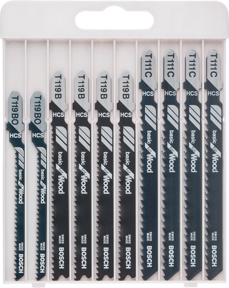 Bosch Accessories 2607010629 Sticksågbladset, Basic for Wood, 10-delar, T 119 BO T 119 B T 111 C 1 set