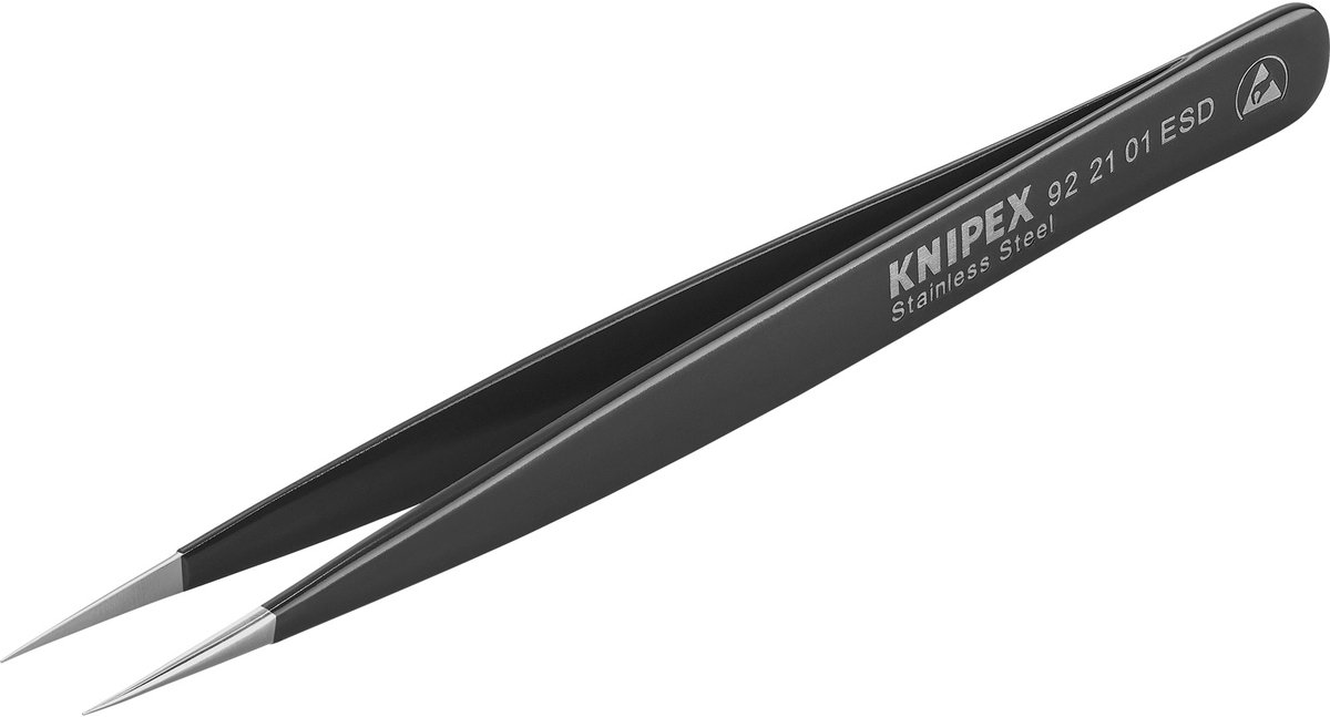 Knipex 92 21 01 ESD Pincett 1 st Spets, fin, extra tunn 128 mm