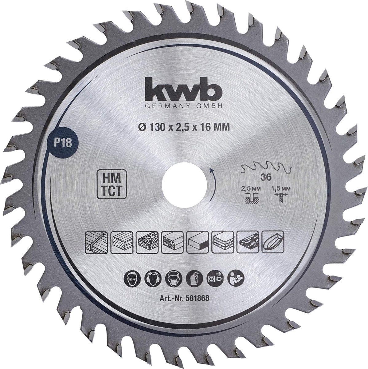 kwb 581868 Cirkelsågblad 130 x 16 mm 1 st