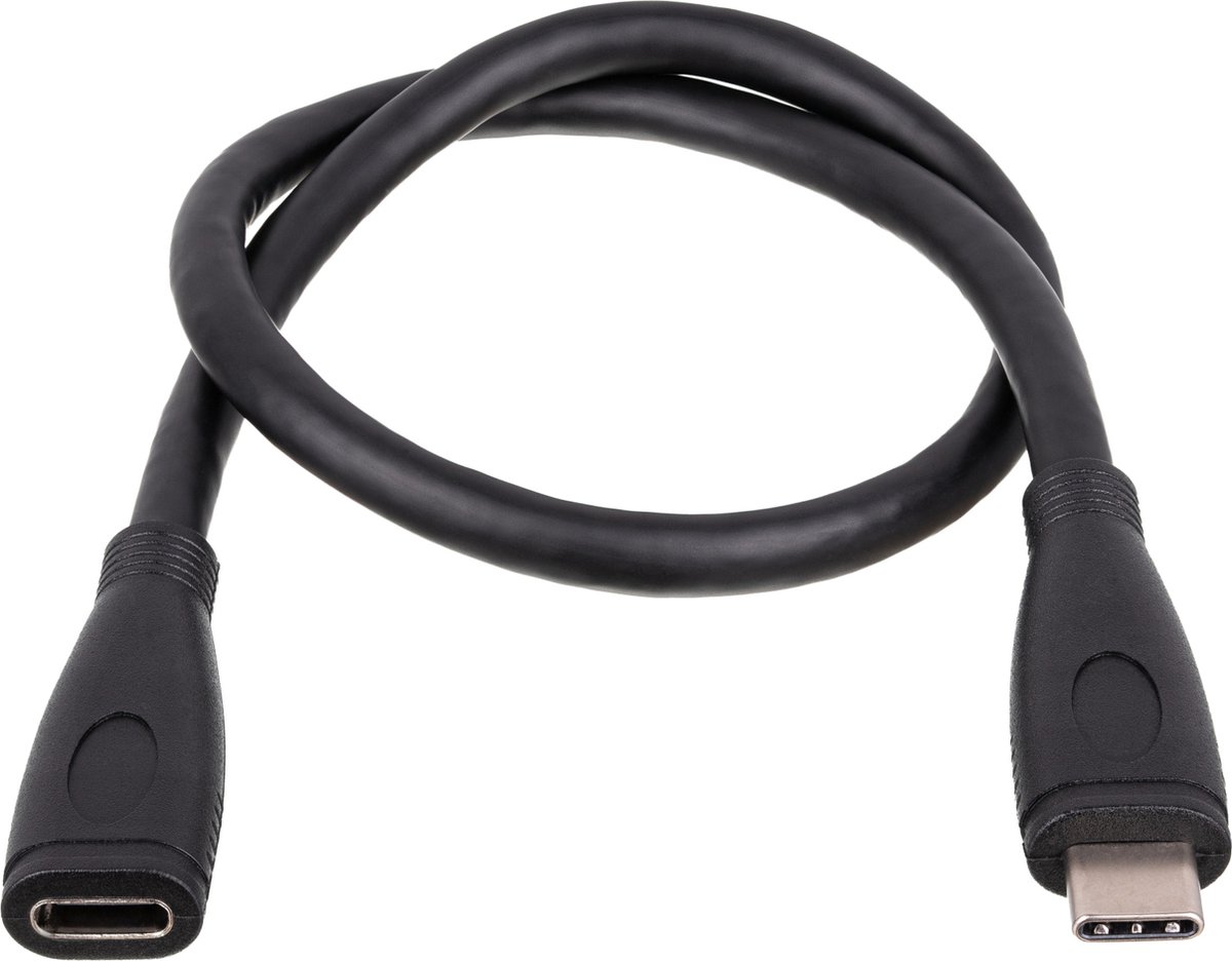 Akyga USB-kabel USB 3.2 Gen2 USB-C®-kontakt, USB-C® uttag 0.30 m Svart med förlängningskabel AK-USB-32