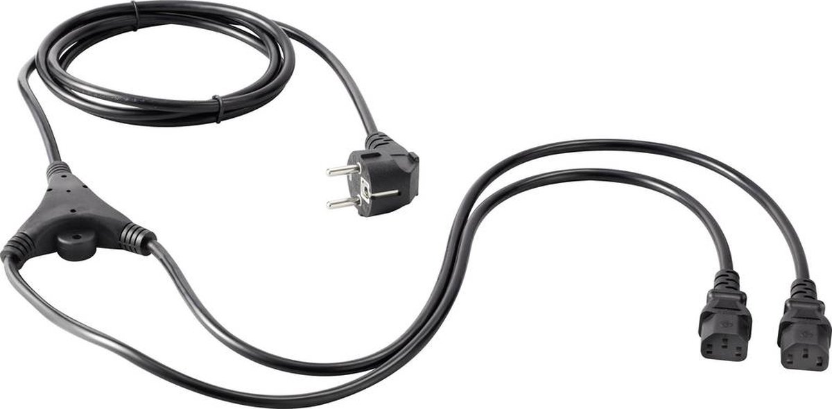 Sygonix SY-5178378 IEC Y-kabel Svart 2 m