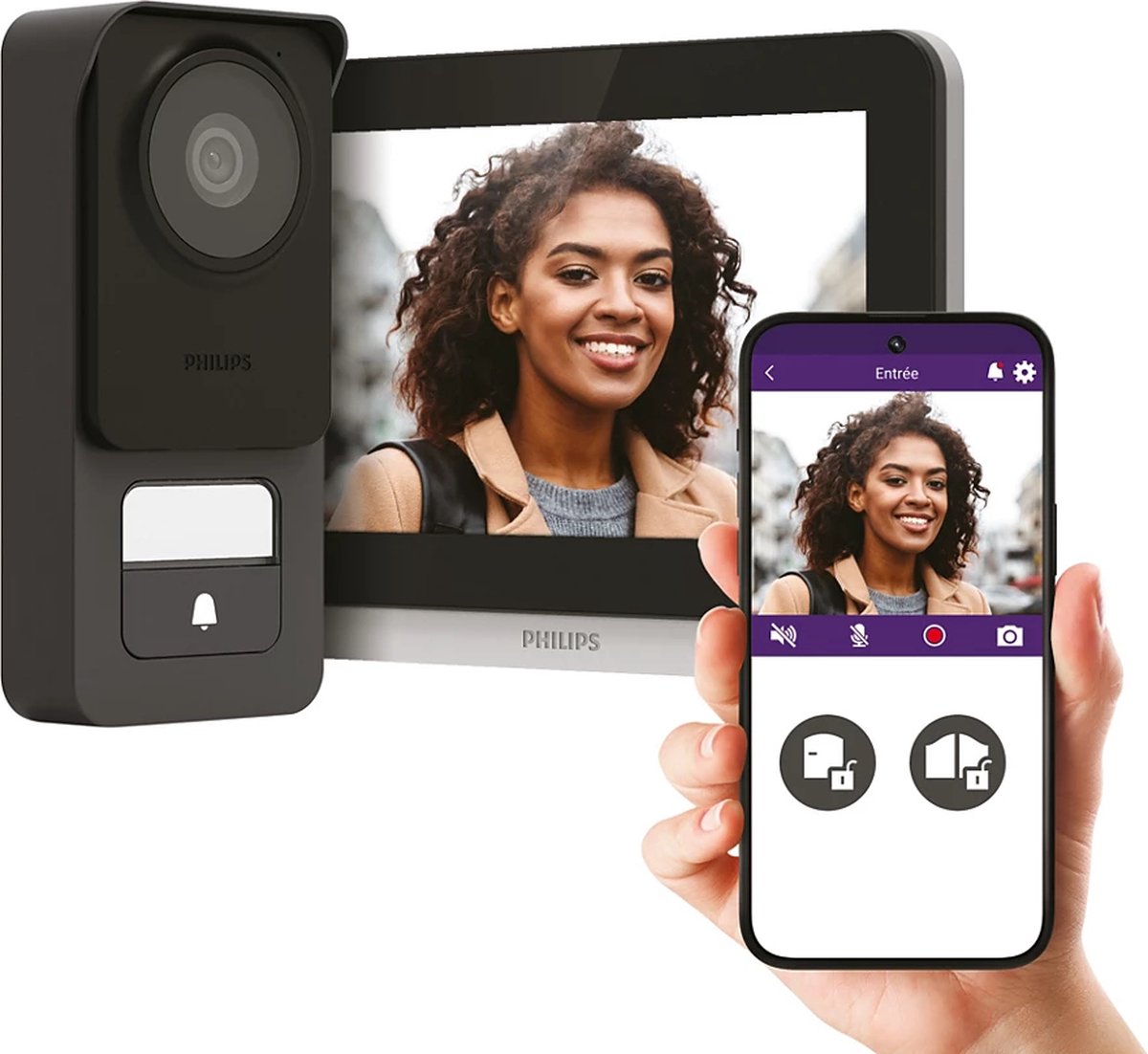 Philips WelcomeEye Connect 3 Video-porttelefon WiFi Komplett-set 1 Familjshus