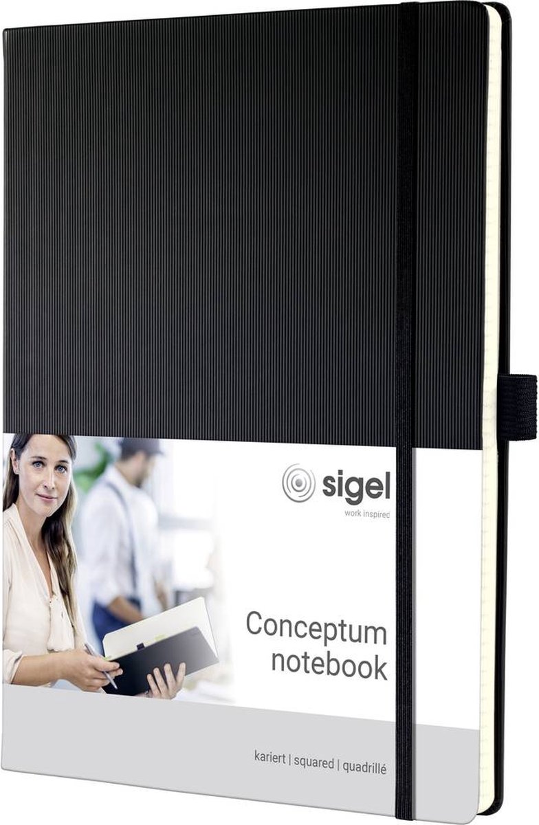 Sigel CONCEPTUM® CO115 Anteckningsbok rutat Svart 97 ark DIN A4+