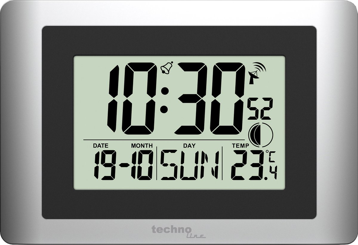Techno Line WS8028 DCF Radioklocka 220 mm x 56 mm x 150 mm x 56 mm Silver