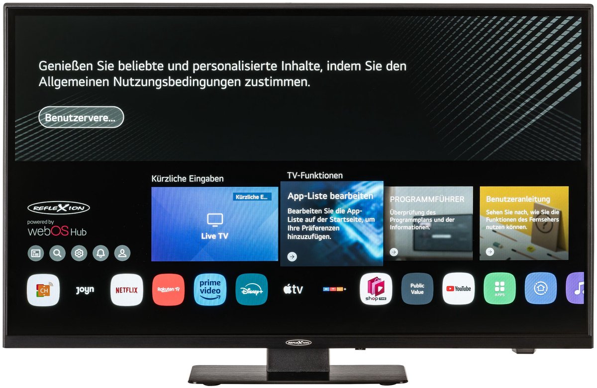 Reflexion LDDX22iBT_B LCD-TV 55 cm 22 tum EEK E (A - G) DVB-T2, DVB-C, DVB-S2, Full HD, Smart TV, WLAN, DVD-Player, CI+ Svart