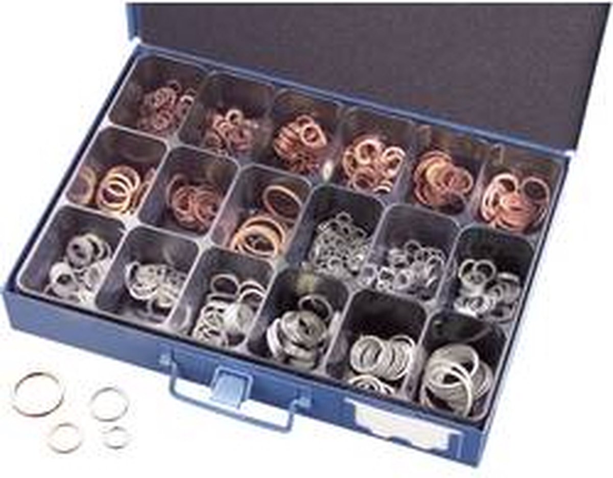 810780 Koppar-/aluminium-tätningssortiment DIN 7603 Innehåll: 650 st