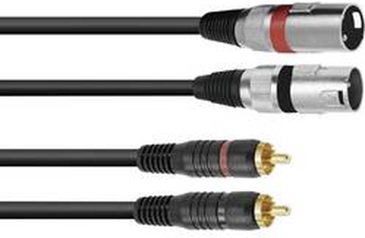 Omnitronic 3022522B XLR Adapterkabel [2x XLR-kontakt 3-polig - 2x RCA-hane] 1.00 m Svart