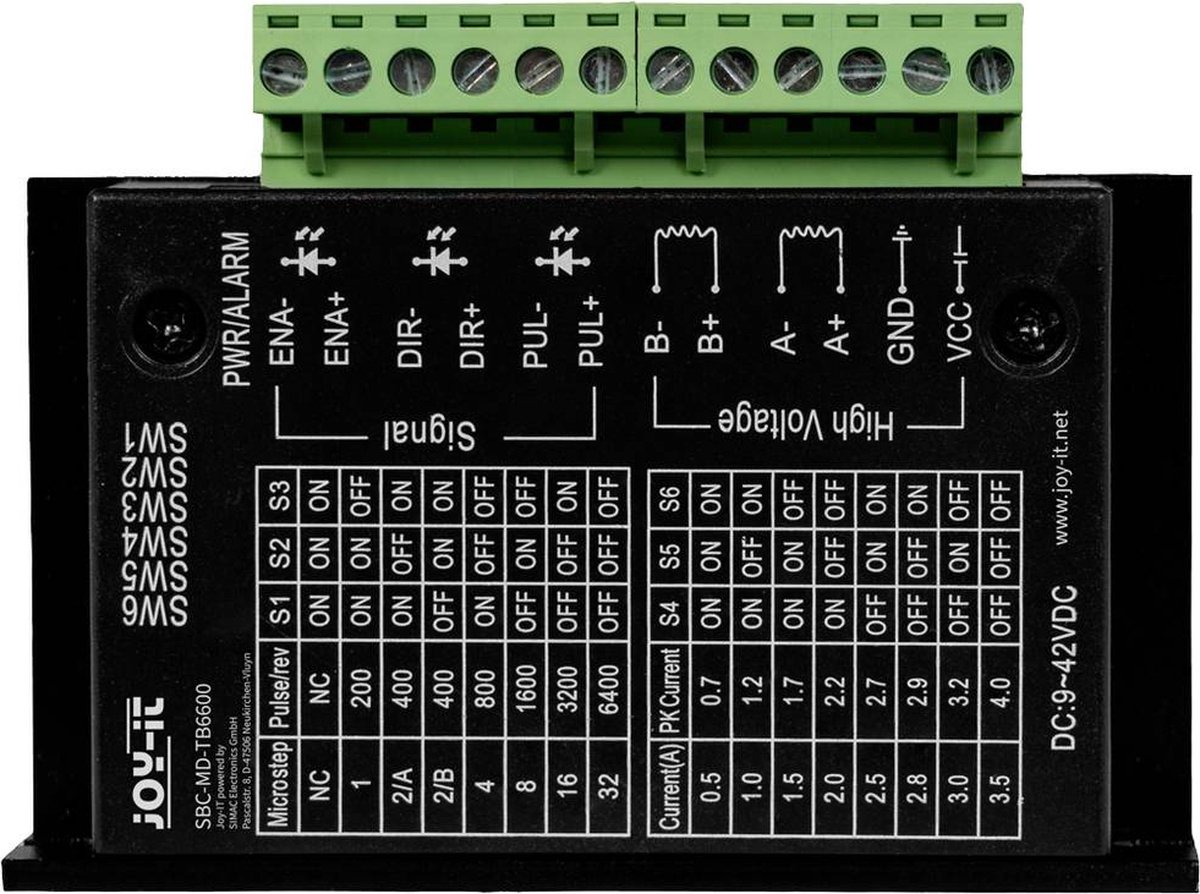 Joy-it SBC-MD-TB6600 Stegmotordrivare