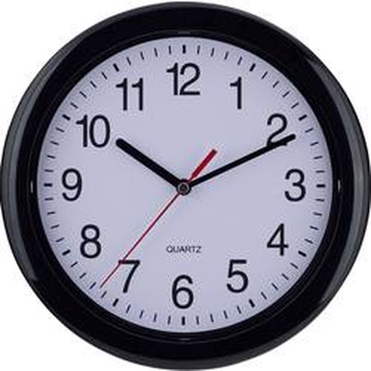 EUROTIME 22221 Väggklocka Kvarts 25 cm x 25 cm Svart Stor display