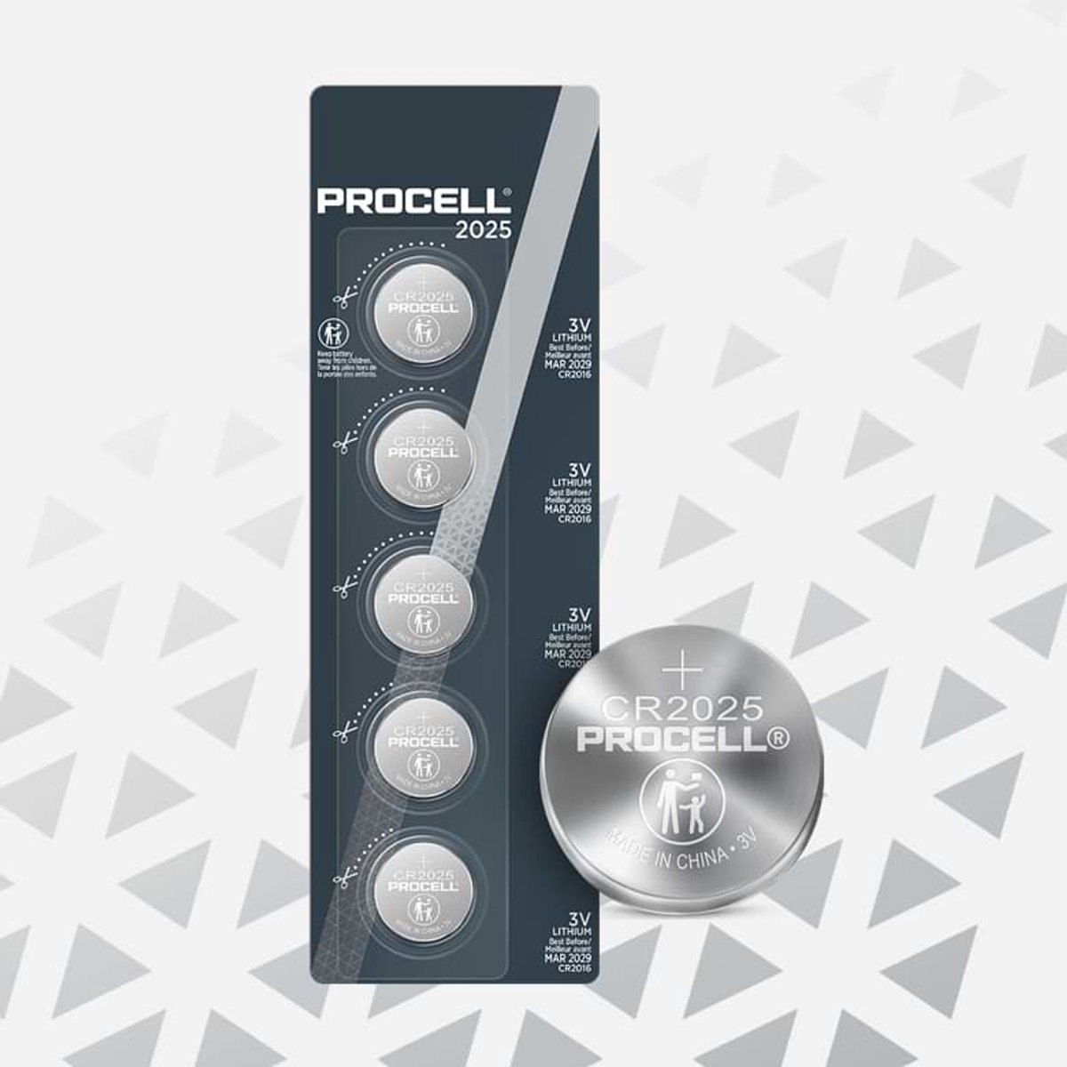 PROCELL Knappcell CR 2025 3.0 V 5 st 165 Litium