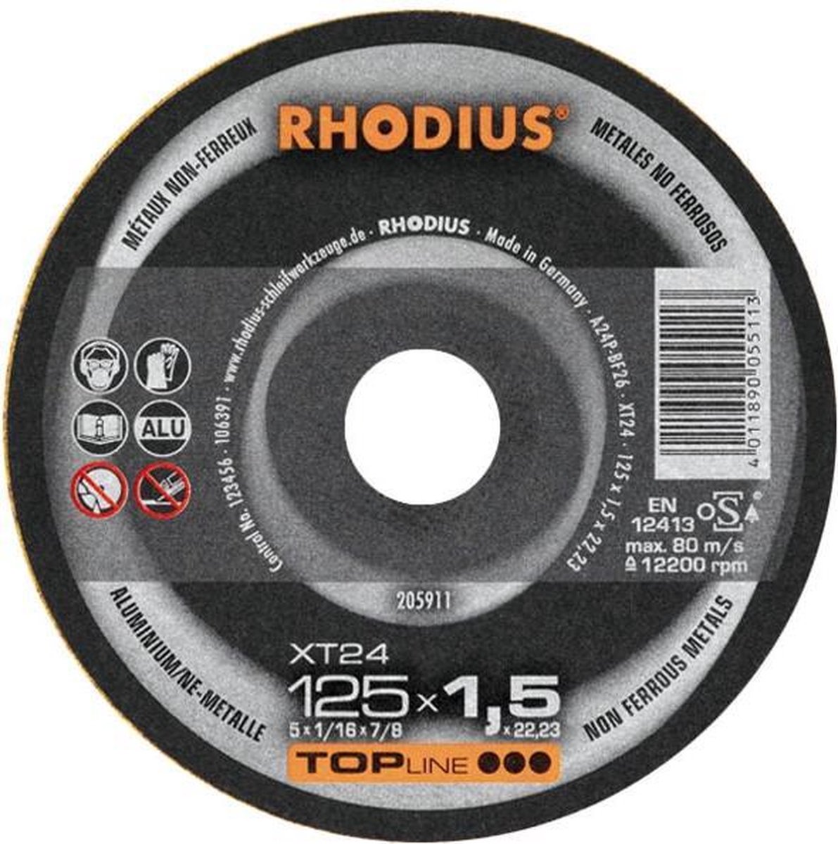 Rhodius XT 24 205911 Separationspår rakt 125 mm 1 st Aluminium, Icke-järnmetall