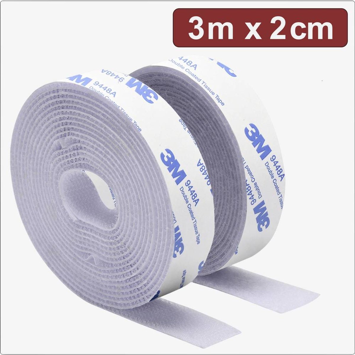 Quadrios 24CA323 Kardborreband för fastlimning Statisk del och fleecedel (L x B) 3 m x 2 cm Vit 3 m
