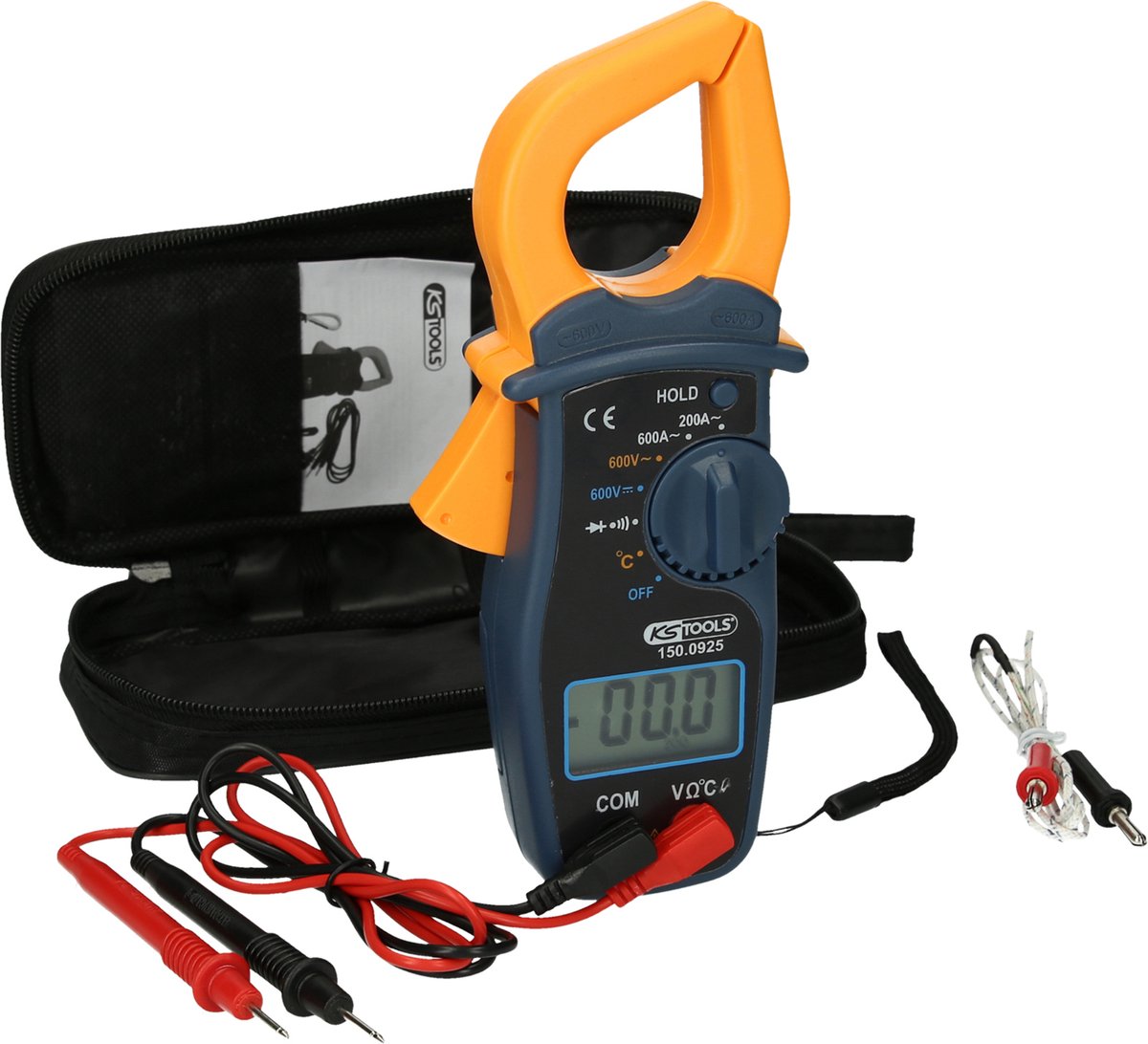 KS Tools 150.0925 Strömtång digital inkl. fodral, inkl. testkabel