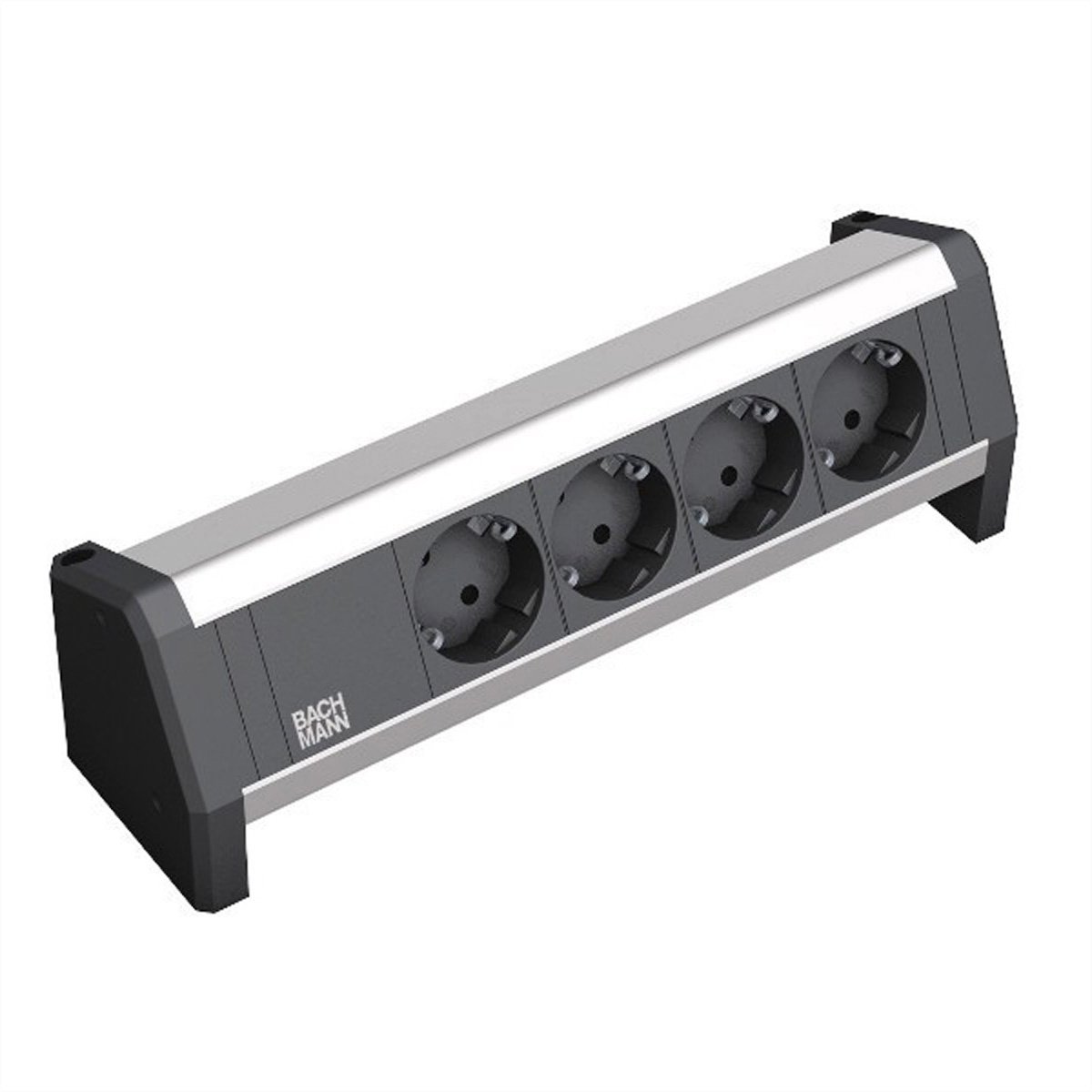 Bachmann 339.1000 Grenuttag 4x Svart, Aluminium Skyddskontakt 1 st