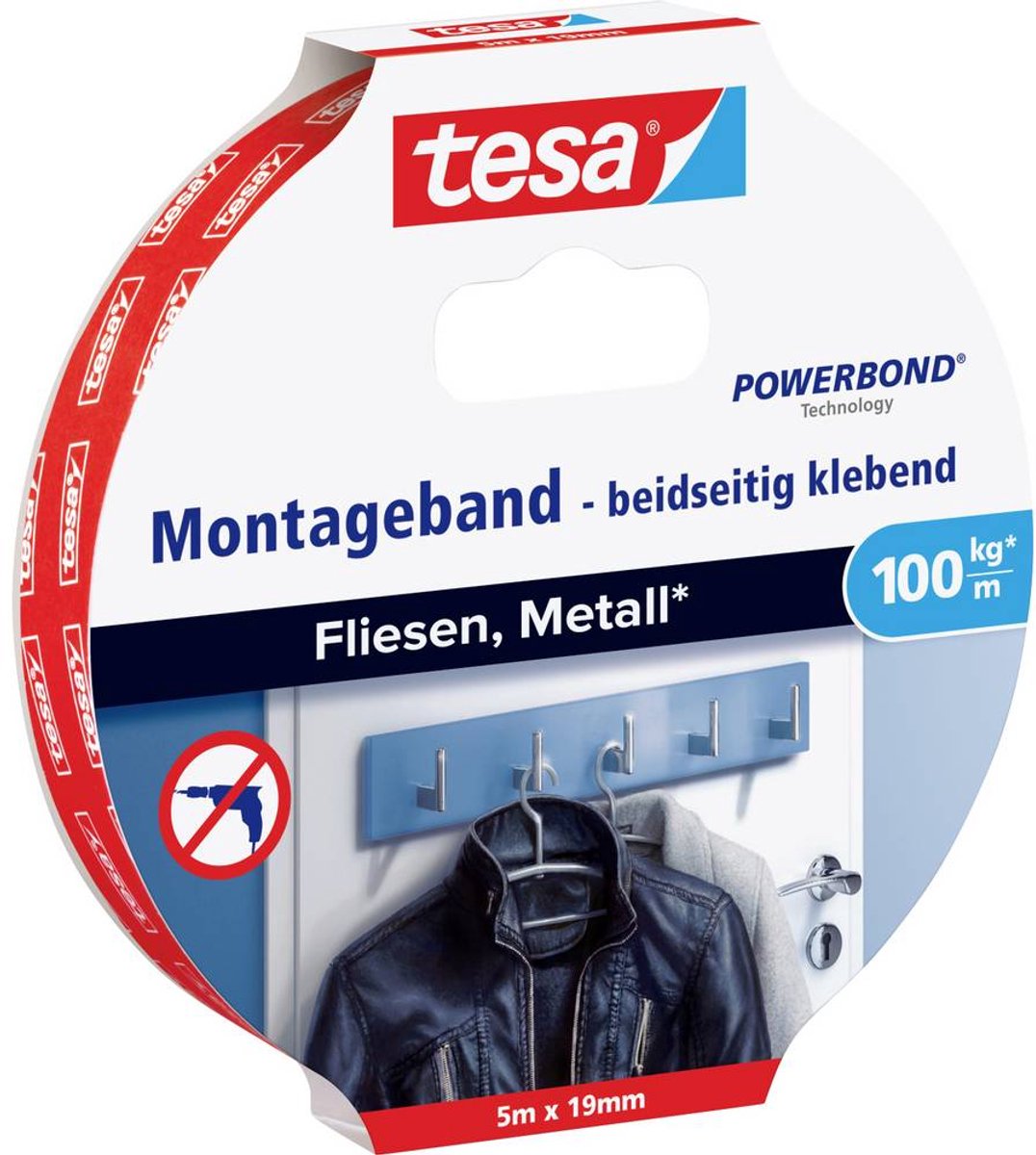 tesa ULTRA STRONG 77747-00000-00 Monteringsband tesa® Powerbond Vit (L x B) 5 m x 19 mm 1 st