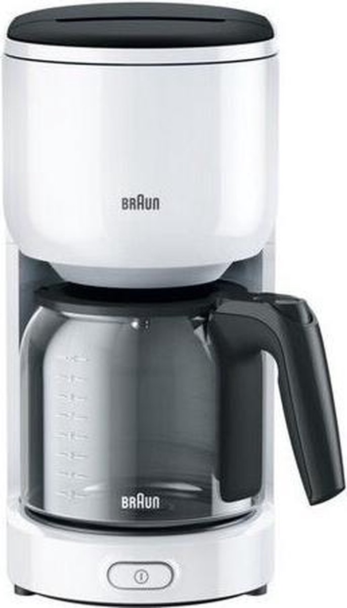 Braun Braun KF 3100 WH Filterkaffeemaschine - Kaffebryggare Vit Kapacitet Koppar=10 med filterkaffe-funktion