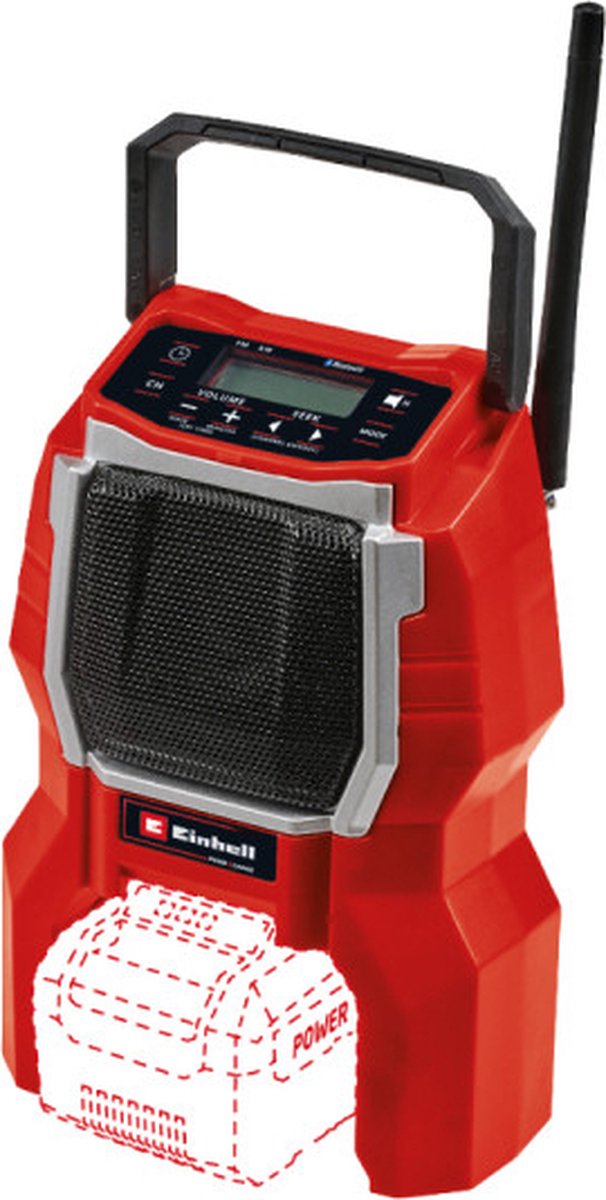 Byggarbetsradio Einhell TC-RA 18 Li BT - Solo FM Röd