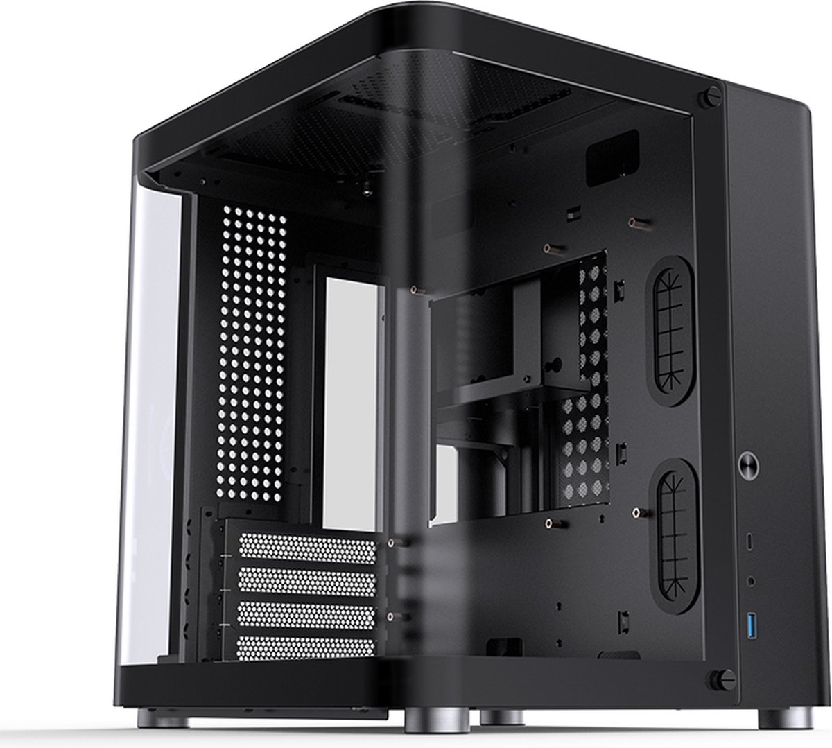 Jonsbo TK-1 2.0 Tempered Glass Microtower Datorchassi Svart