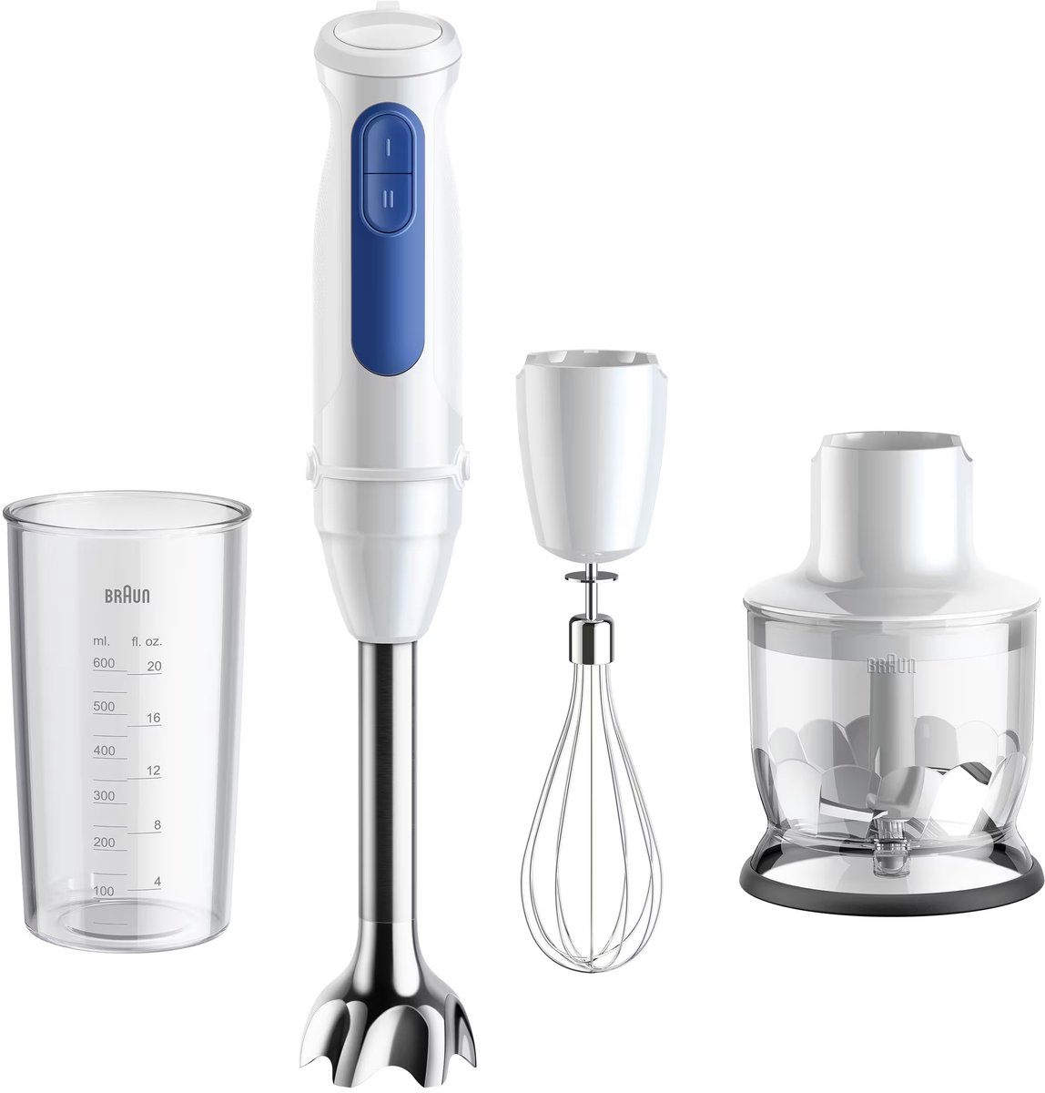 Braun MQ 30202 M Stavmixer 900 W Vit, Blå