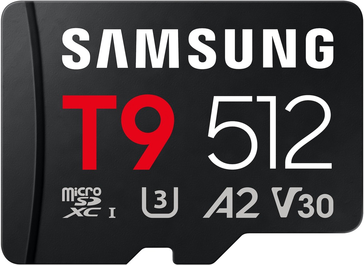 Samsung T9 microSDXC-Kort Box 512 GB UHS-I U3, A2 Application Performance Class, Class 10, v30 Video Speed Class