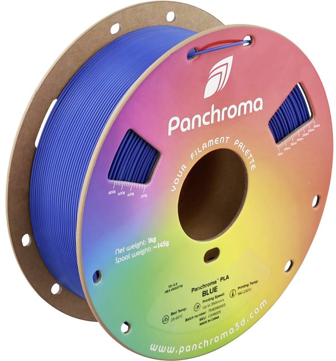 Polymaker CA19005 Panchroma 3D-skrivare Filament PLA-plast Highspeed-filament 1.75 mm 1000 g Blå, Blå 1 st