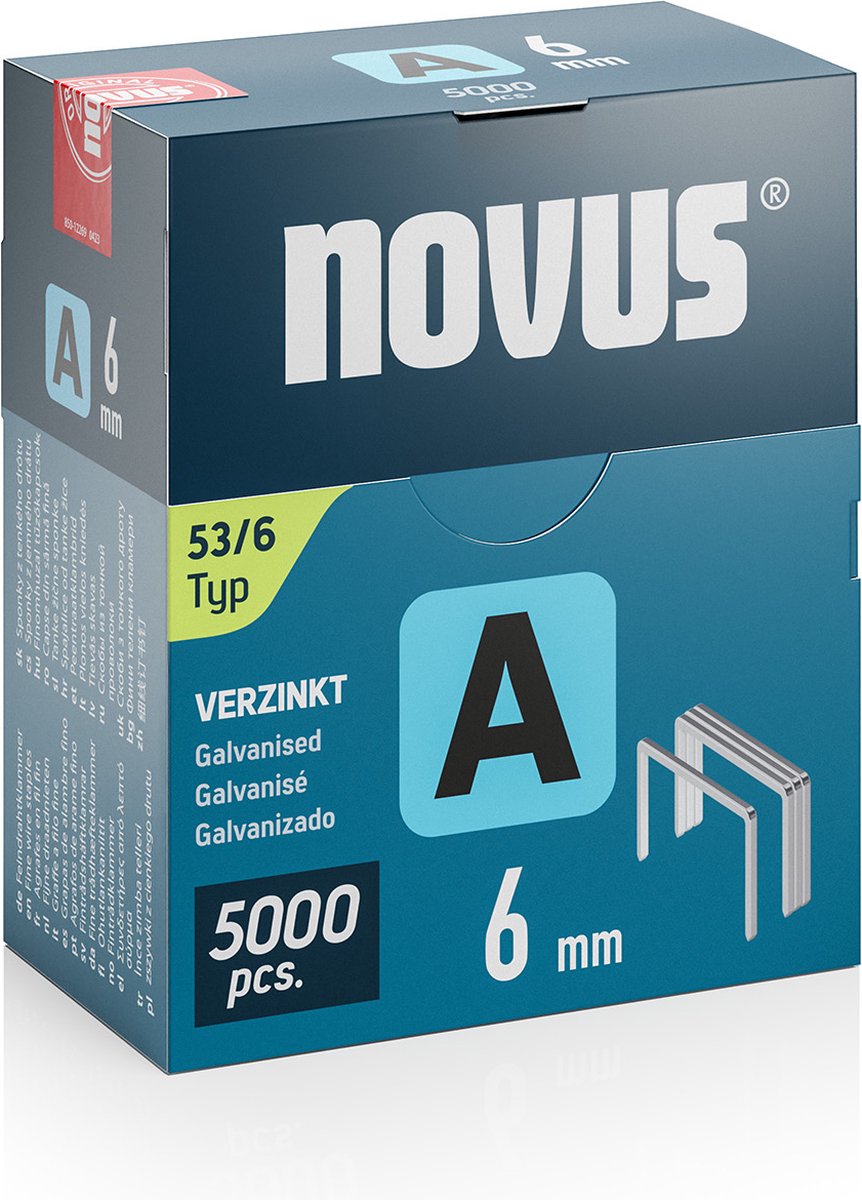 Novus Tools 042-0761 Fintrådklämmor Typ 53 5000 st Mått (L x B x H) 6 x 11.3 x 6 mm