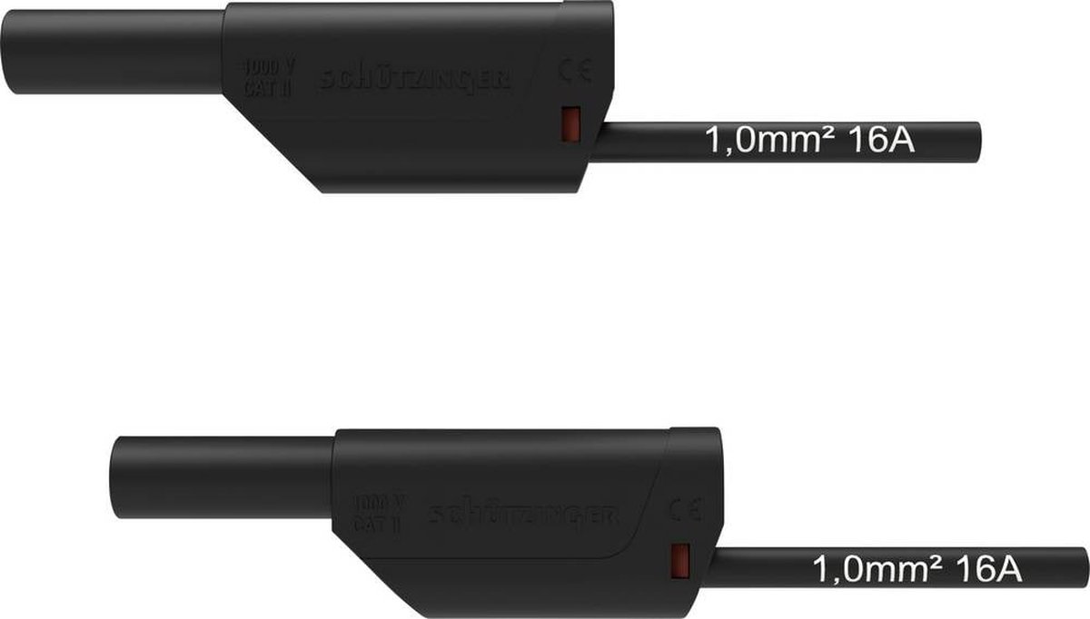 Schützinger VSFK 8500 / 1 / 50 / SW Säkerhets-mätledning 4 mm-kontakt 4 mm-kontakt 50.00 cm Svart 1 st