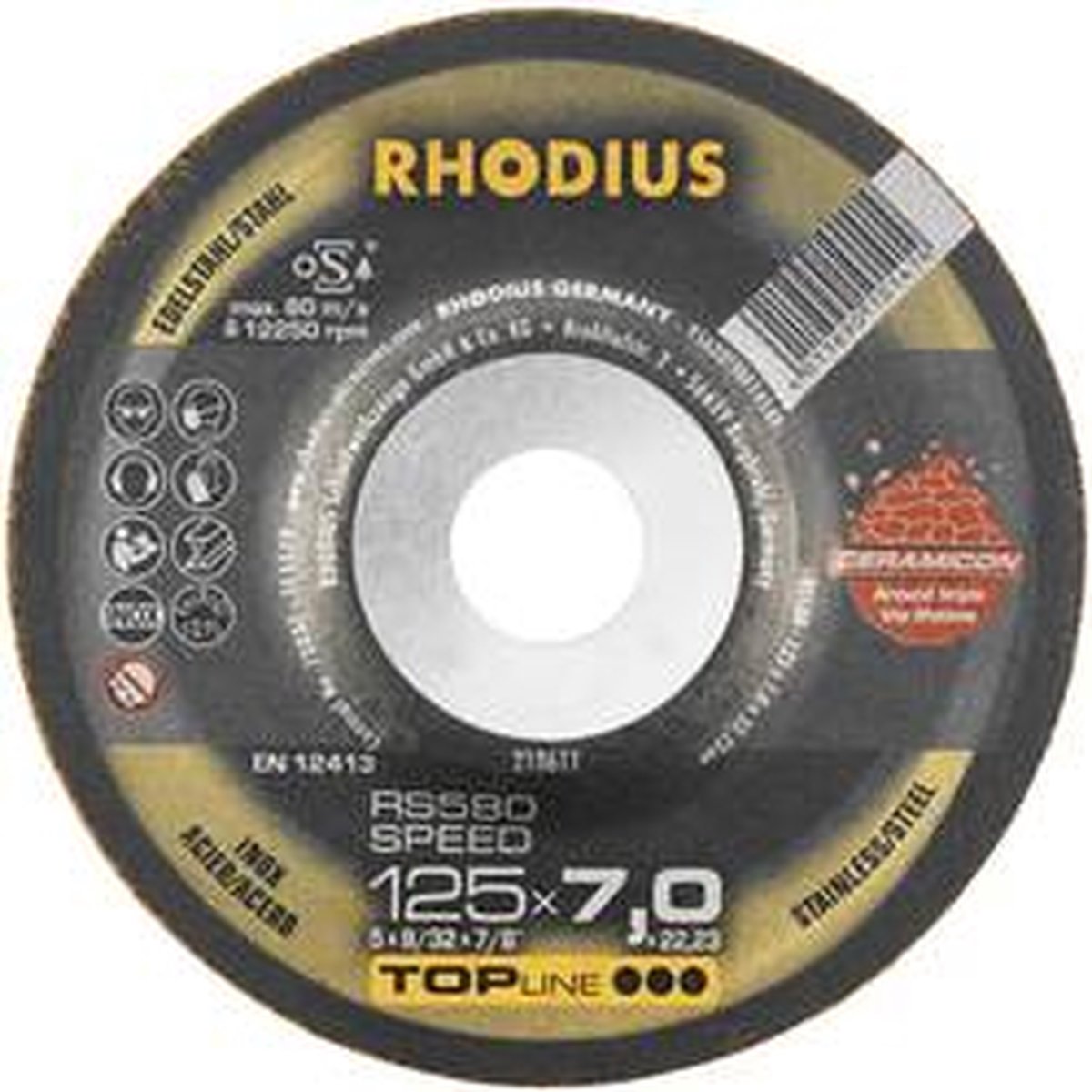 Rhodius 210611 RS580 SPEED Skrubbskiva bockad 125 mm 22.23 mm 1 st