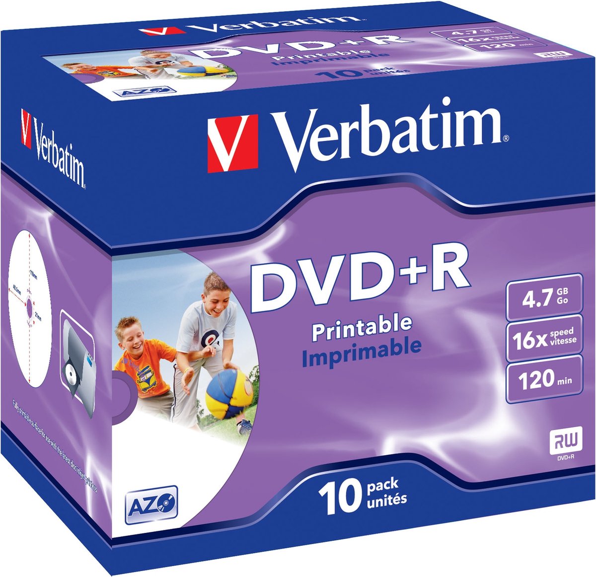 Verbatim 43508 DVD+R 4.7 GB 10 st Jewel Case Skrivbar