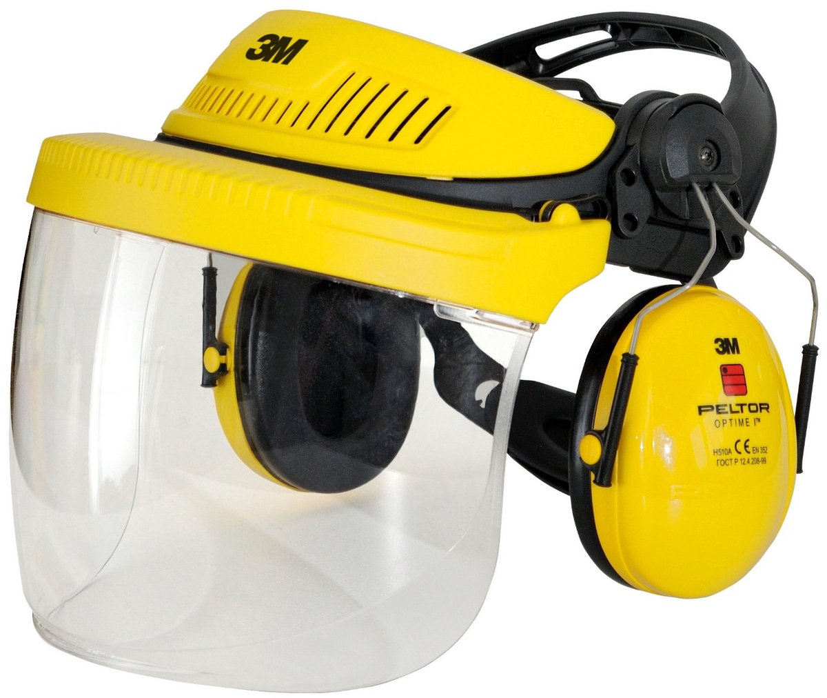 3M G500 5V5F1H51GU Ansiktsskydd med integrerat visir Gul