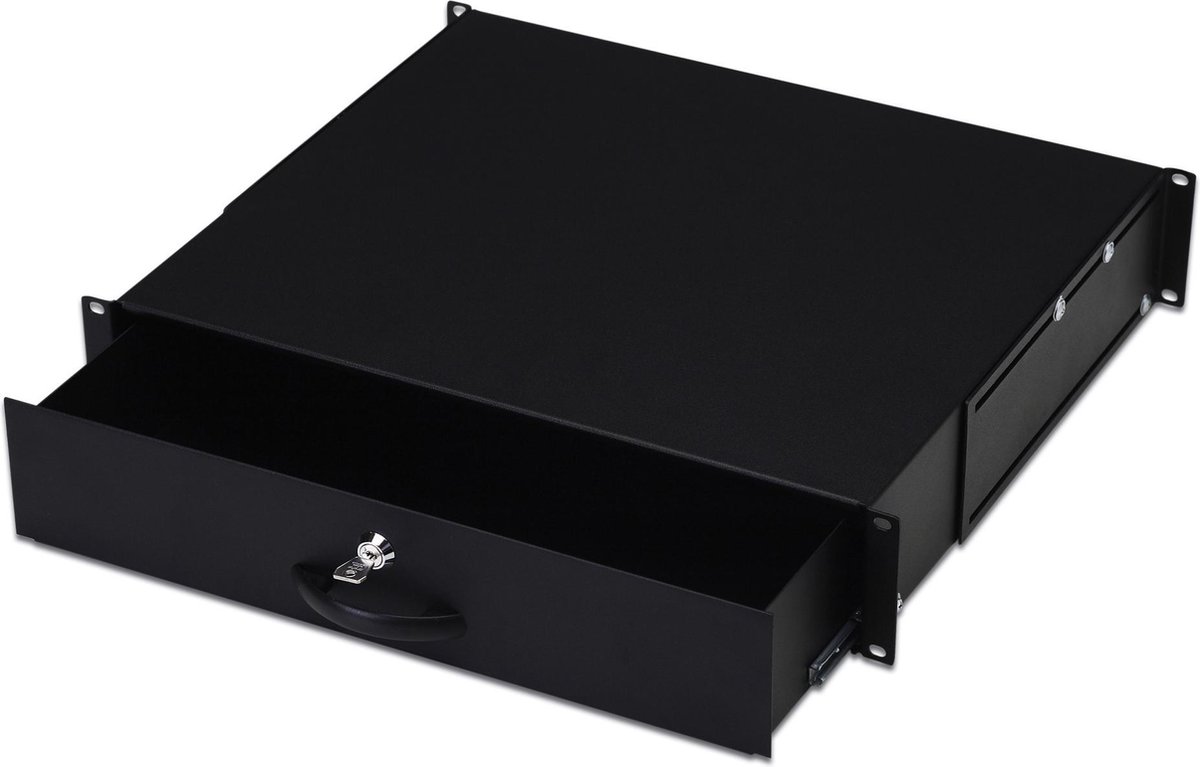 Digitus DN-19 KEY-2U-SW 19 tum Insatsenhet 2 U Töjbara, stängd Svart
