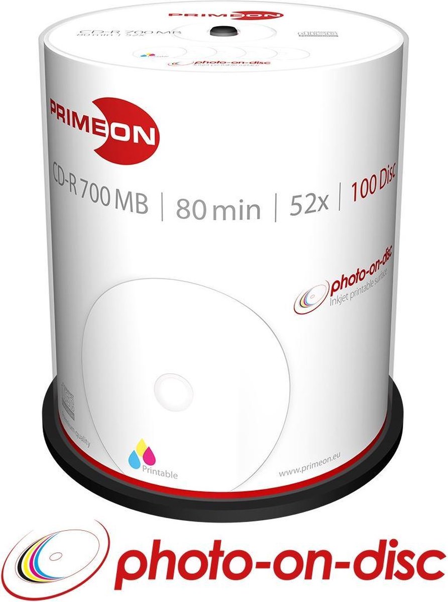 Primeon 2761106 CD-R 80 700 MB 100 st Spindel Skrivbar