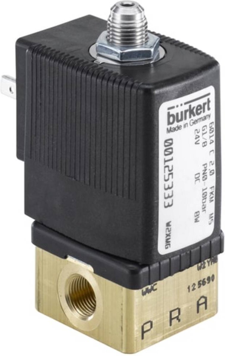 Bürkert Direktstyrd ventil 125333 6014 24 V/DC Kapslingsmaterial Mässing Tätningsmaterial FKM 1 st