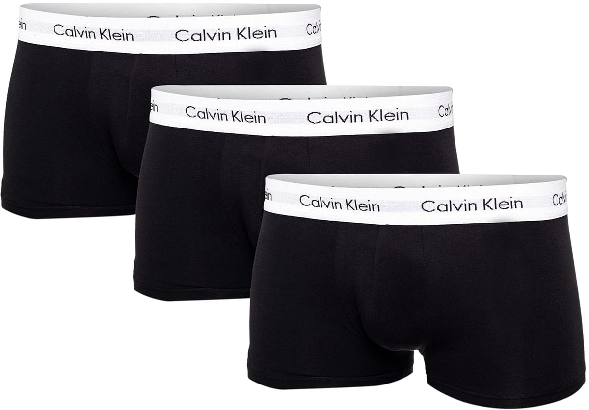 Calvin Klein Logo Stretch Boxer Briefs 3er-Pack Herren Unterwäsche Schwarz LV00NB4389UB1 L white