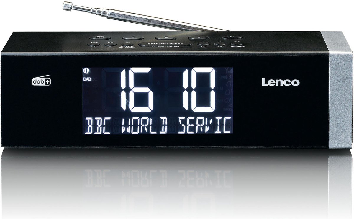 Lenco CR-640 Radio Wecker DAB+/FM Bluetooth Schwarz schwarz