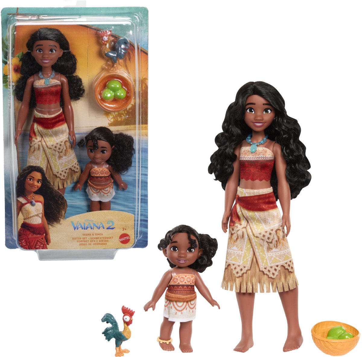 Puppe Mattel Disney Vaiana Moana 2 Vaiana & Simea (x2)