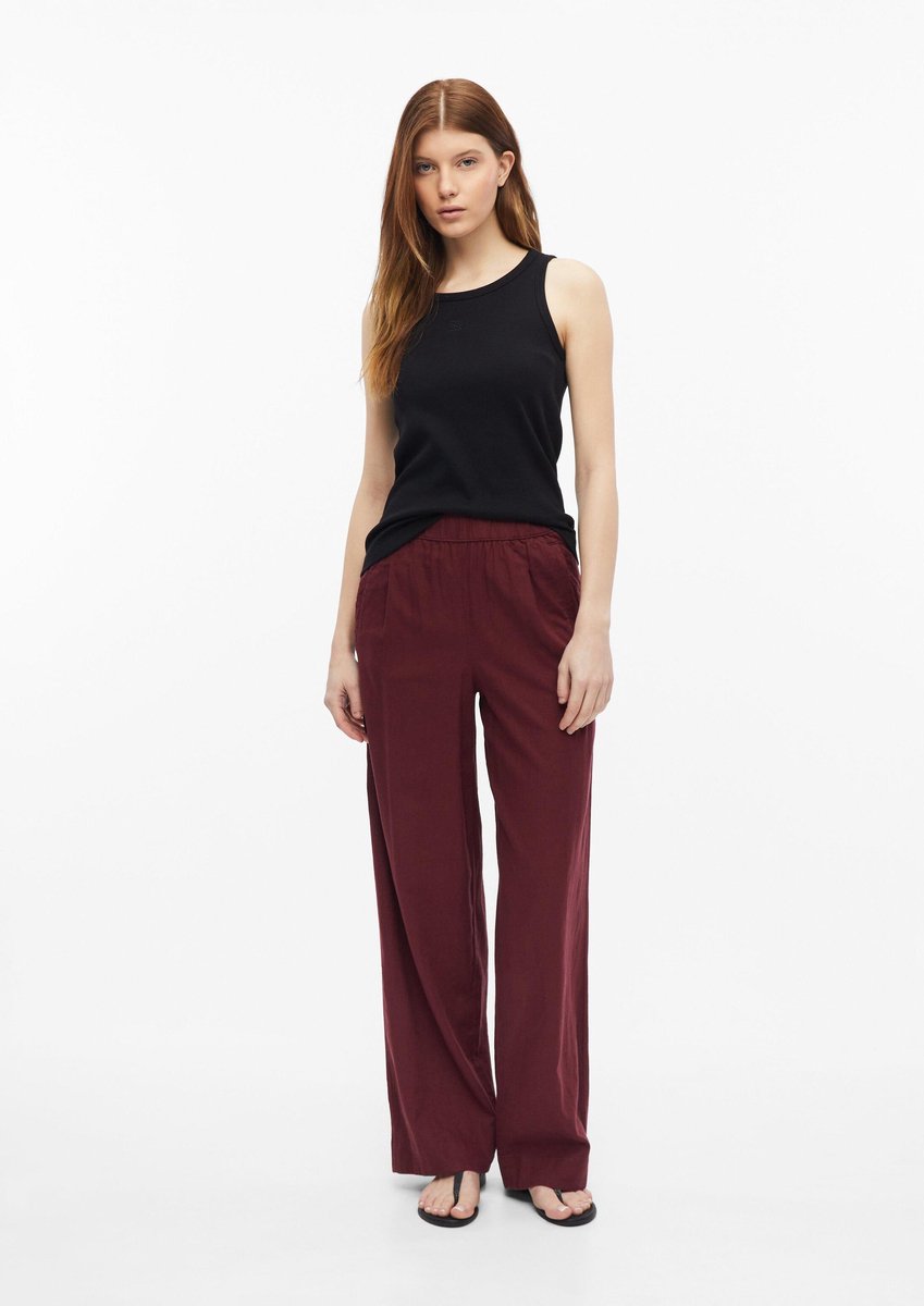 Hose aus Mischleinen mit Falten und hoher Taille für Damen s.Oliver