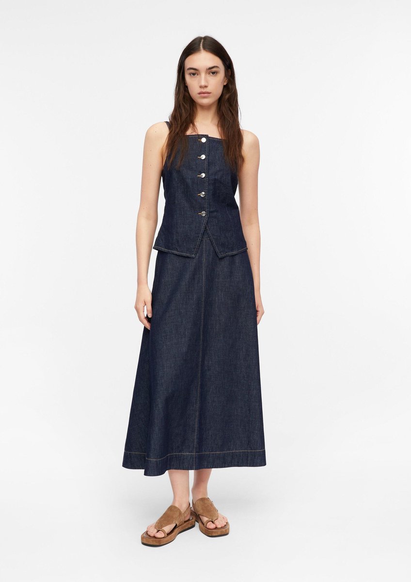 Leichte A-Linien Jeans Midi-Rock für Damen COMMA