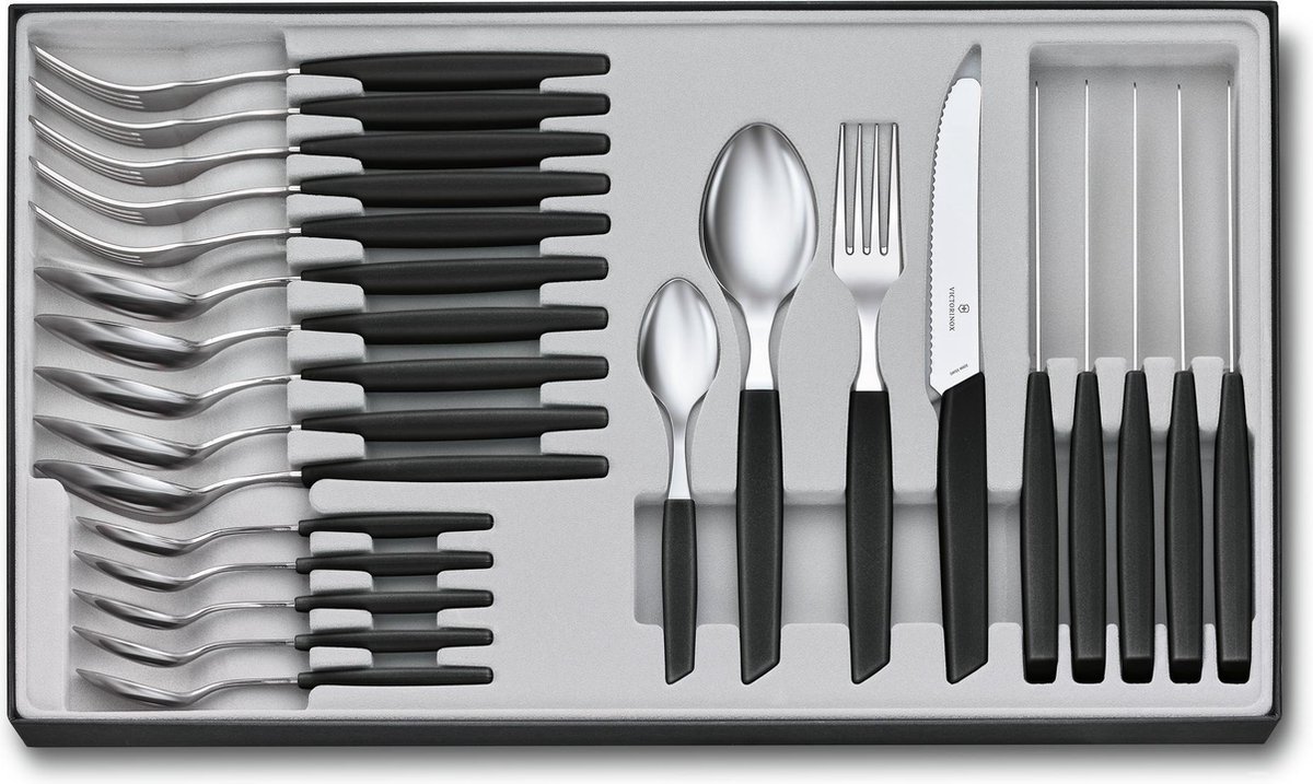 Victorinox Swiss Modern Cutlery Set 24 pcs. black