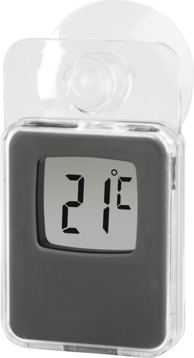 Hama Window Thermometer for Indoors and Outdoors Digital 7.5 x 4.6 cm grey