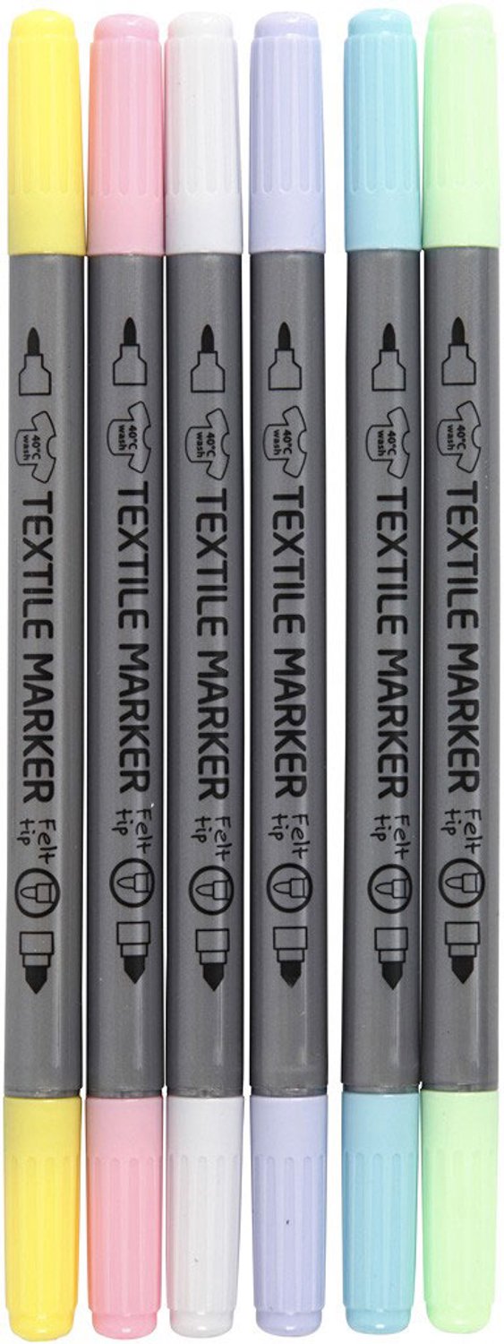 Creativ Company Double-sided Textile Markers - Pastel 6pcs.