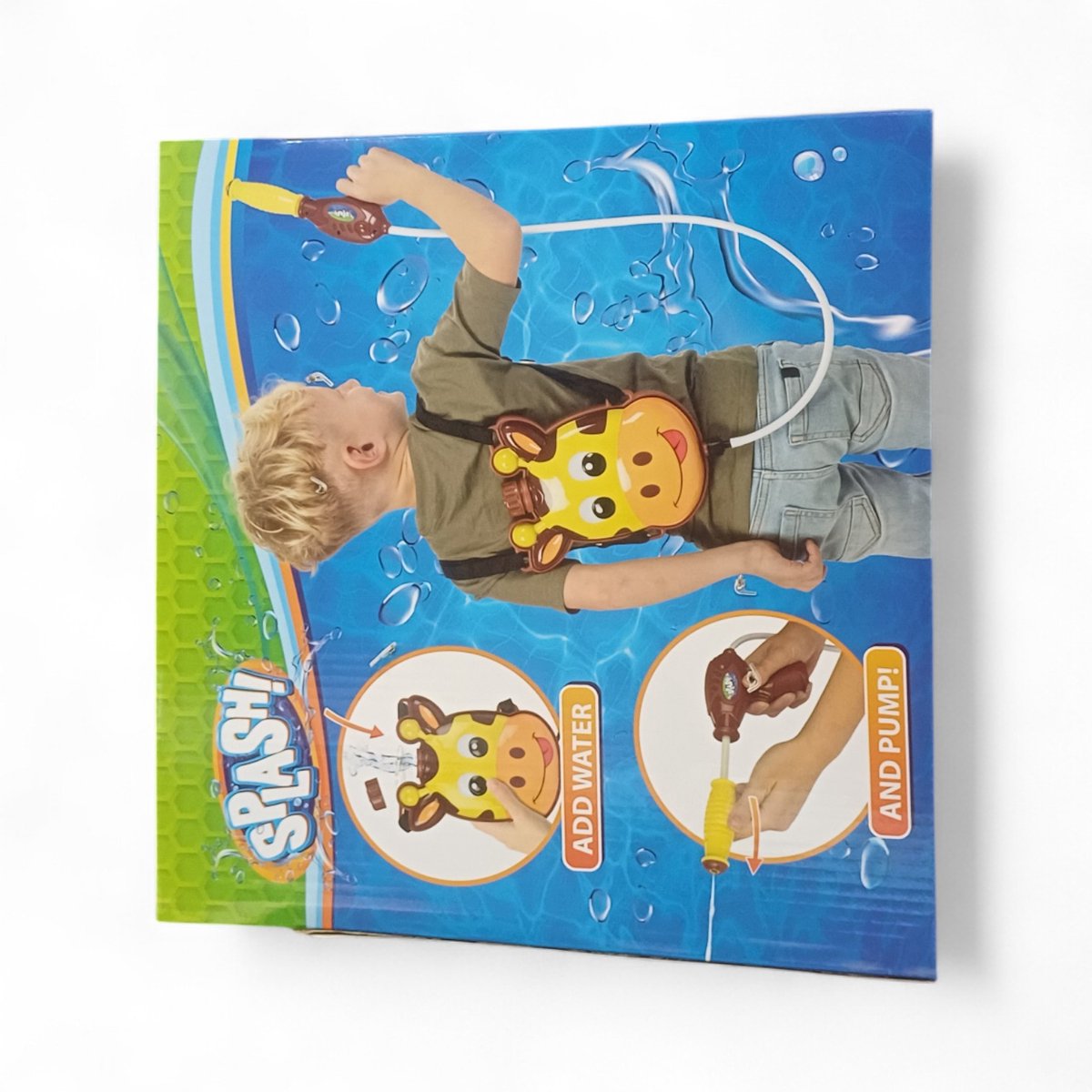Splash Water Gun Giraffe/Kikker with Backpack Reservoir - Assorted