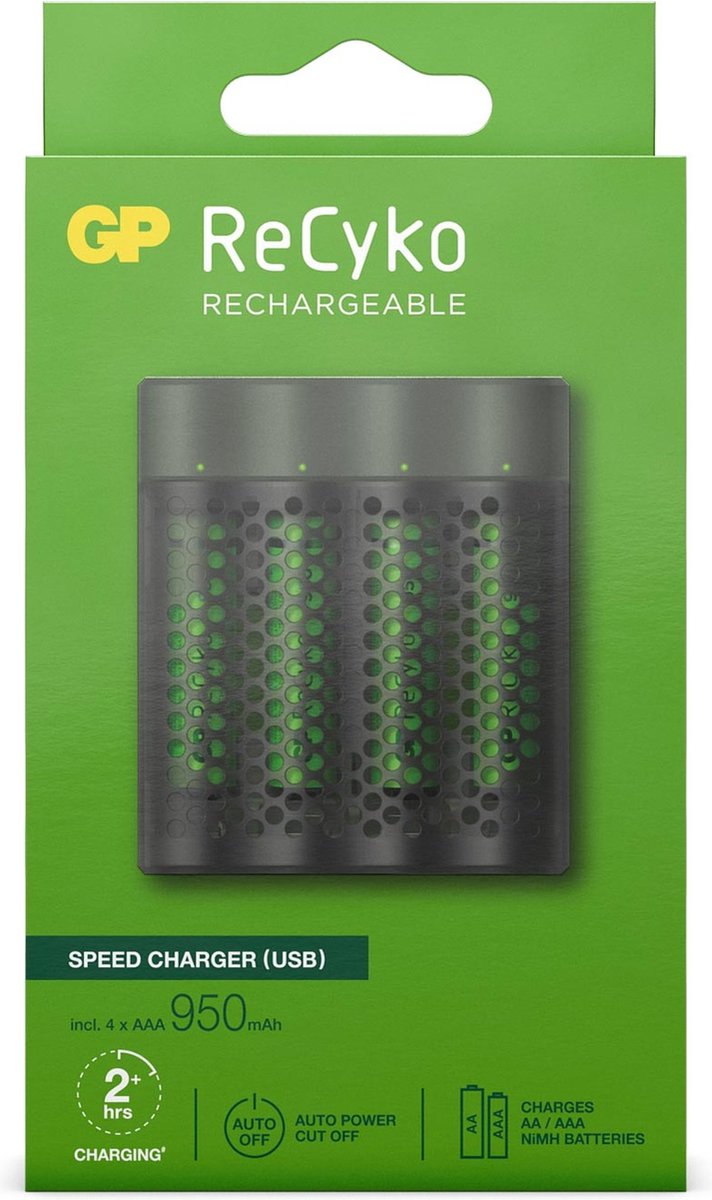 Gp Recyko Speed Charger M451 Usb + 4st Aaa 950mah Batteri